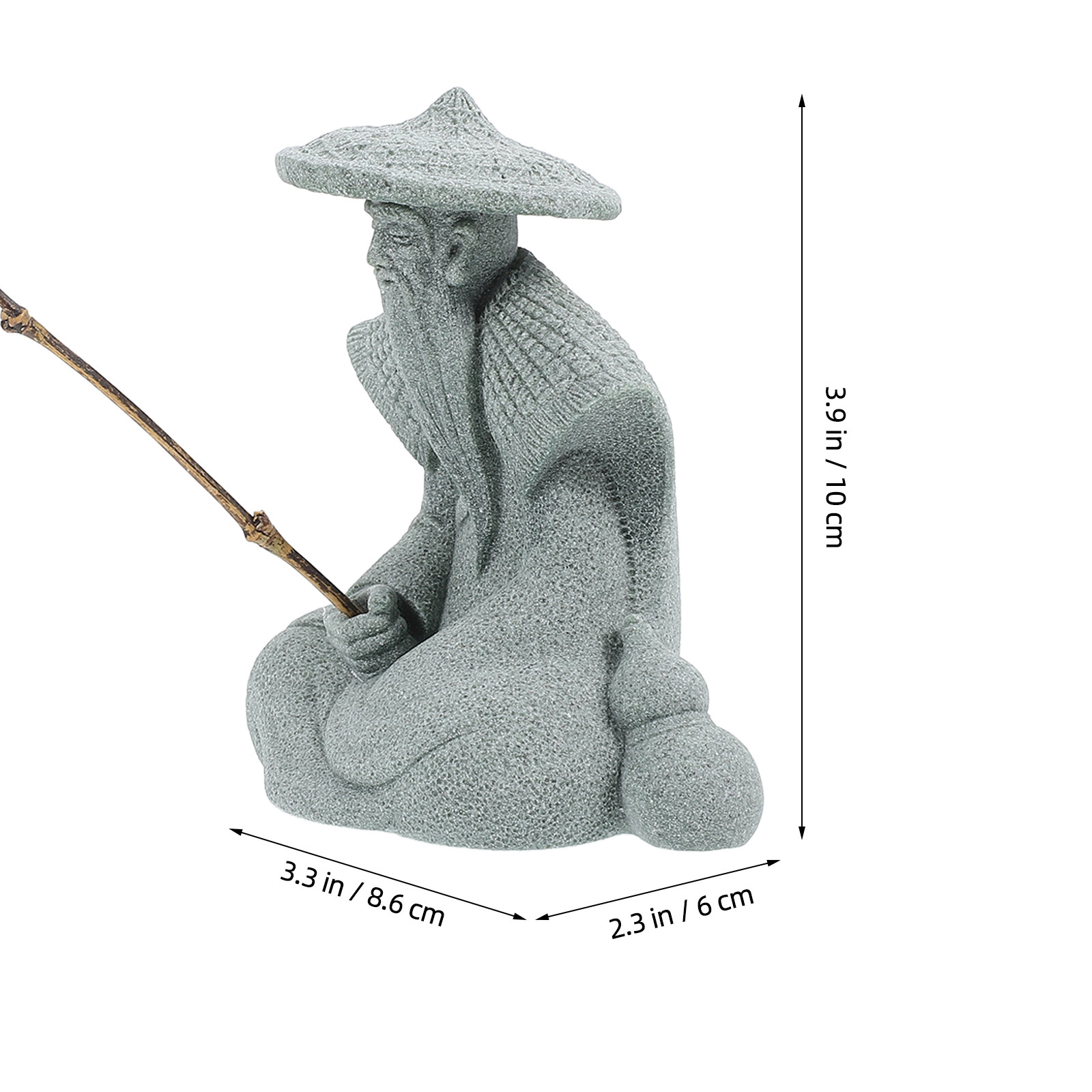 Resin Fisherman Statue Chinese - Bonsai Garden Display recension och pris