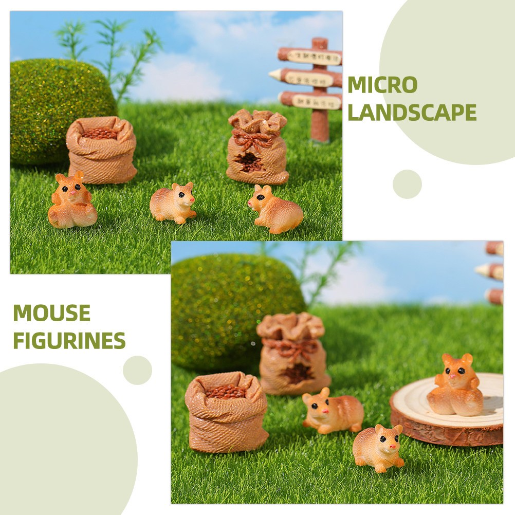 1Set Cute Resin Mini Rat Ornam - Bonsai Garden Backyard recension och pris