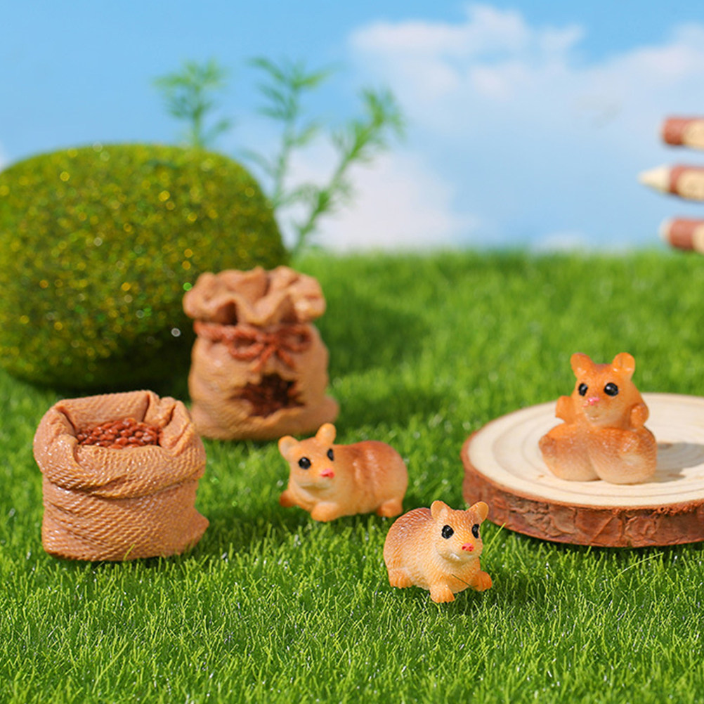 1Set Cute Resin Mini Rat Ornam - Bonsai Garden Backyard recension och pris