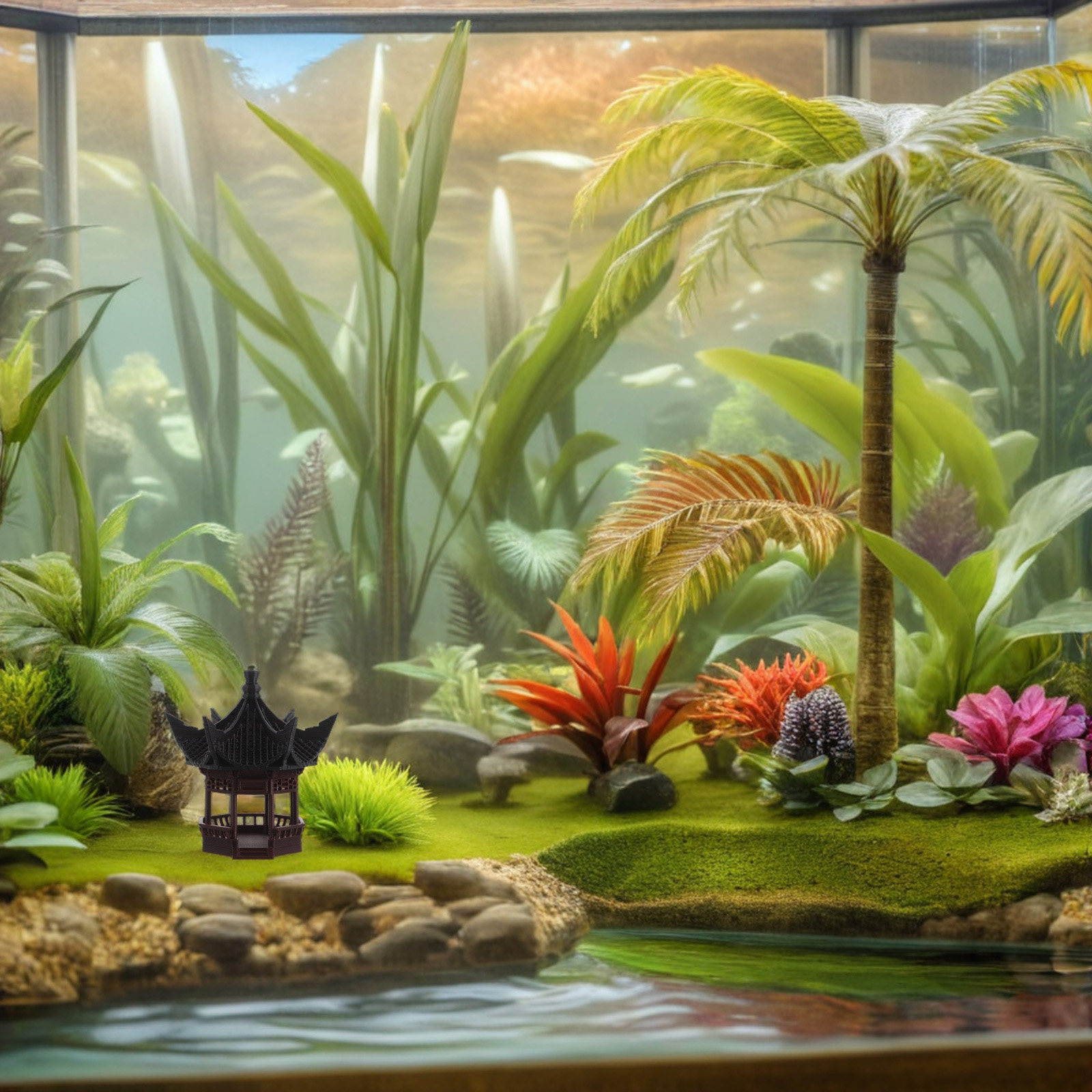 Mini Pagoda Landscape Decorati - Bonsai Garden Display recension och pris
