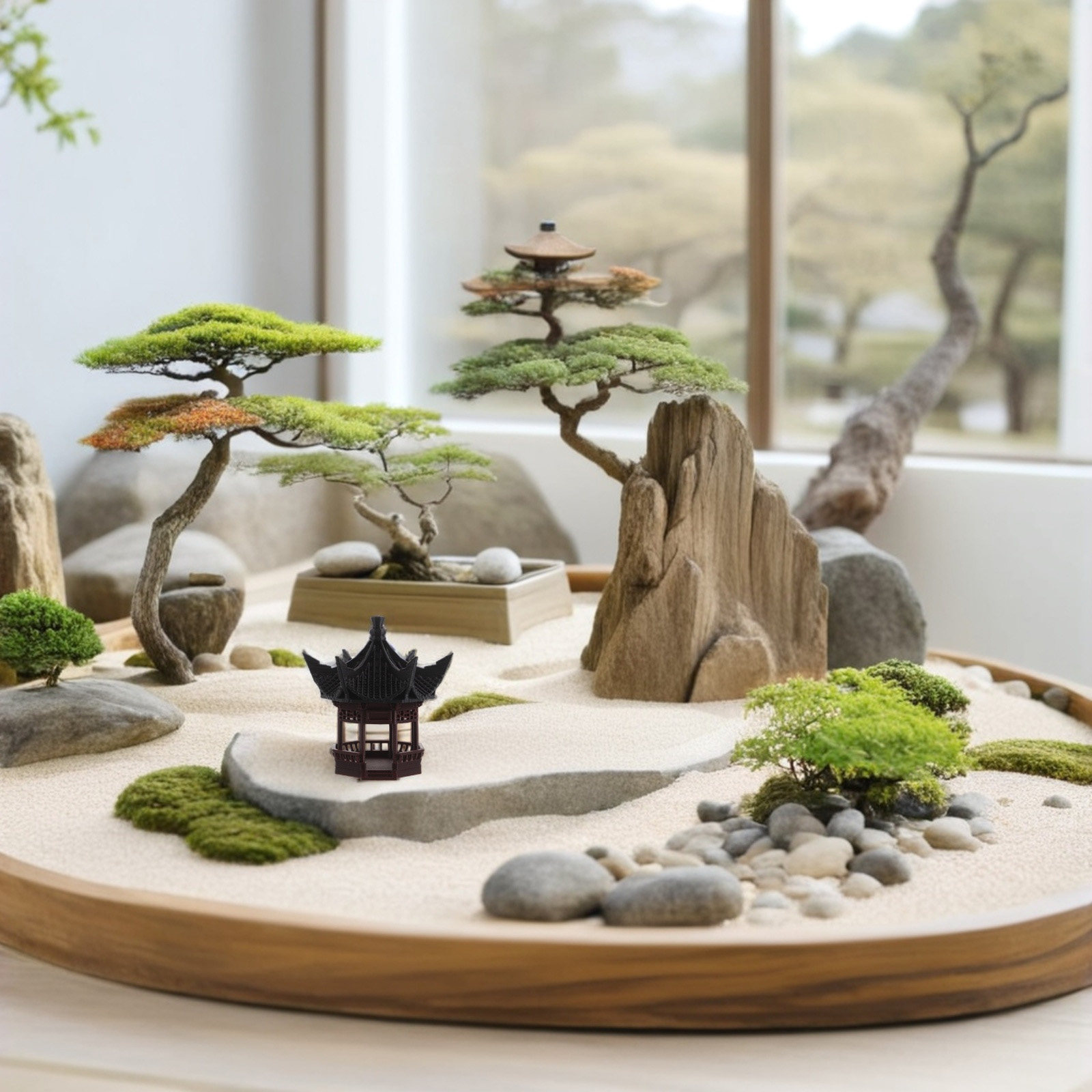 Mini Pagoda Landscape Decorati - Bonsai Garden Display recension och pris