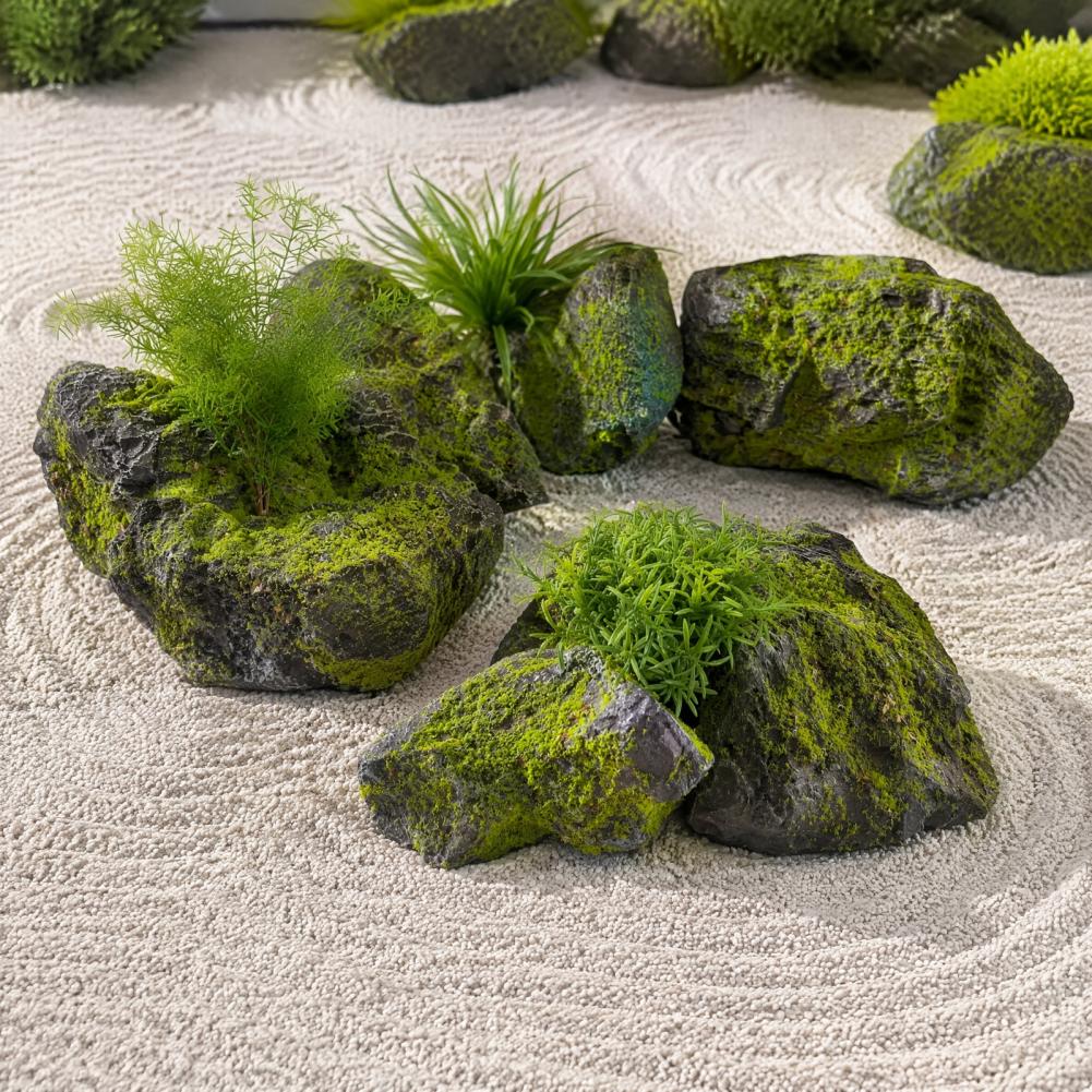 Artificial Moss Rocks for Land - Bonsai Garden Backyard recension och pris