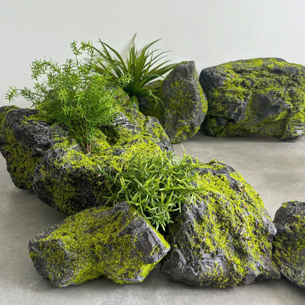 Artificial Moss Rocks for Land - Bonsai Garden Backyard recension och pris