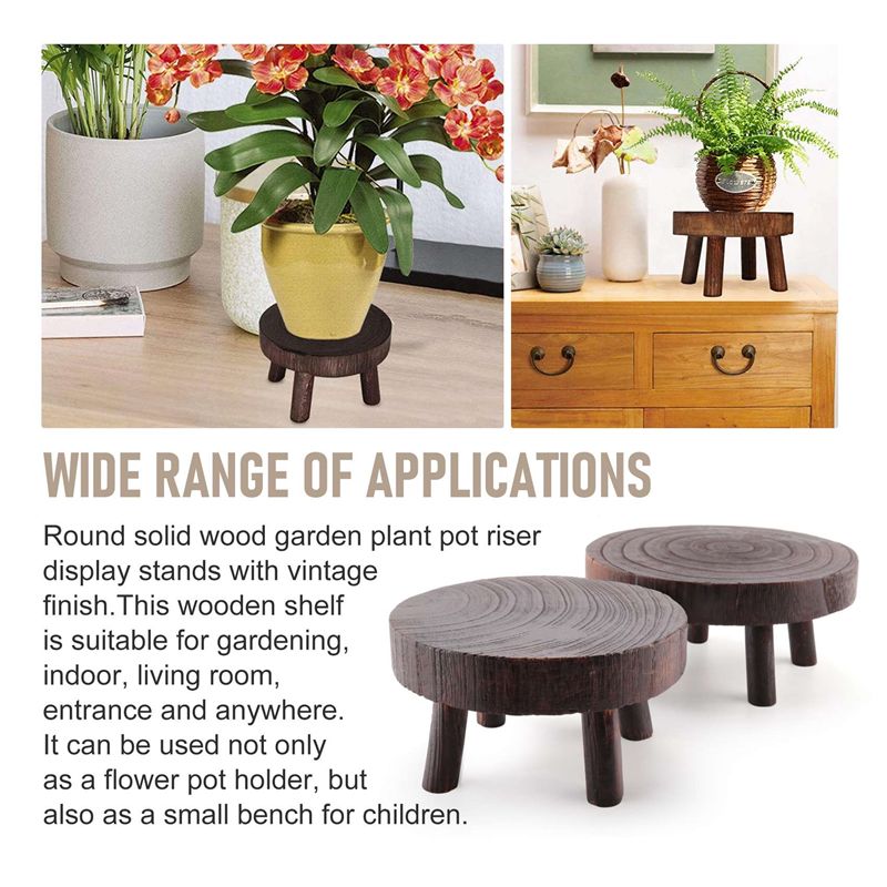 ABHU 2Pcs Mini Wooden Stool Fl - Bonsai Garden Display recension och pris