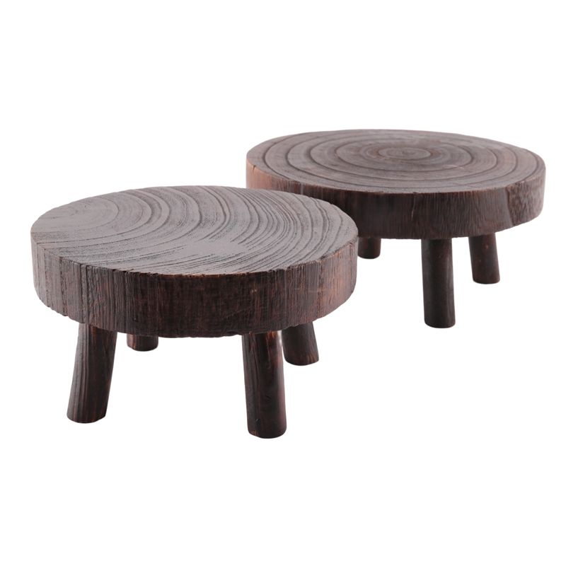 ABHU 2Pcs Mini Wooden Stool Fl - Bonsai Garden Display recension och pris