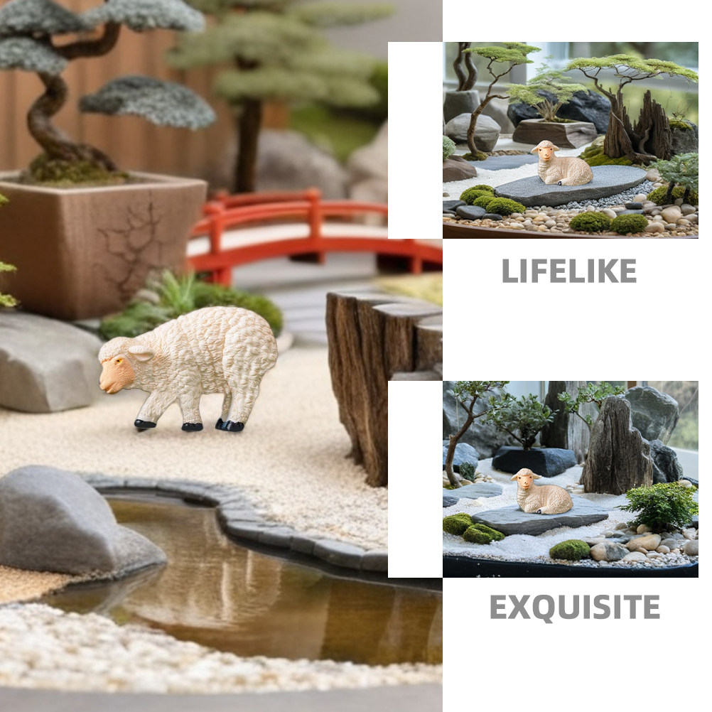 9Pcs Realistic Resin Sheep Min - Bonsai Garden Display recension och pris