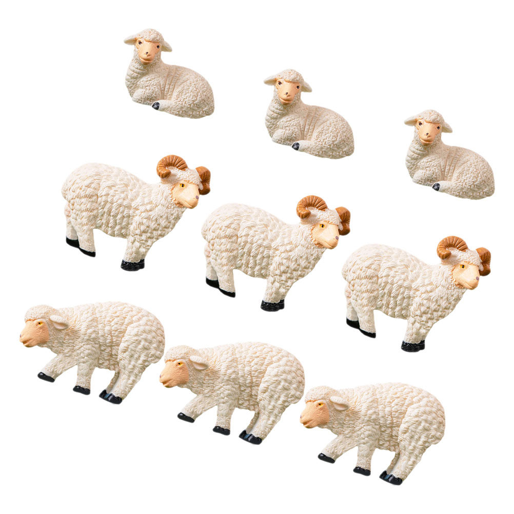 9Pcs Realistic Resin Sheep Min - Bonsai Garden Display recension och pris