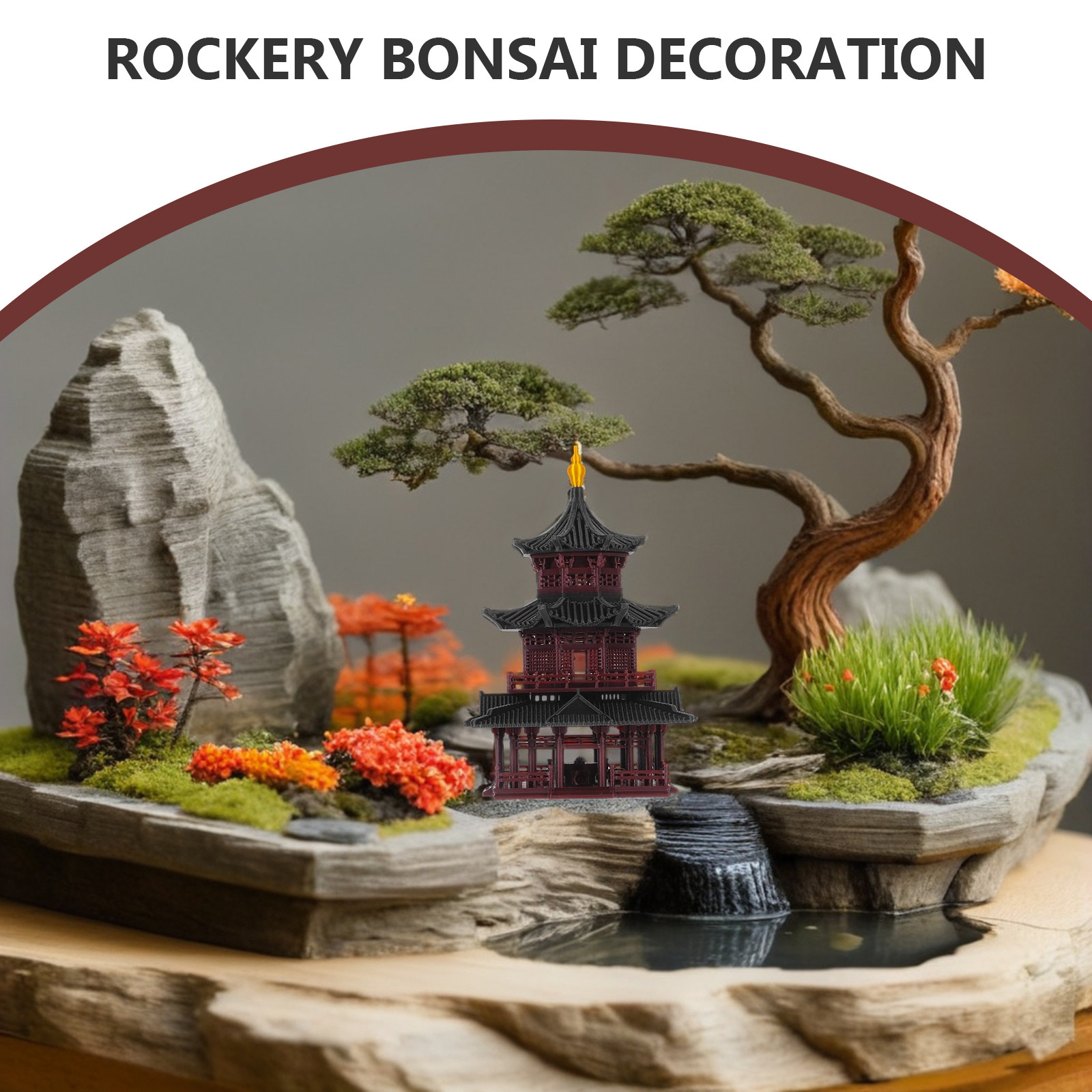 Handmade Asian Zen Pagoda Scul - Bonsai Garden Display recension och pris